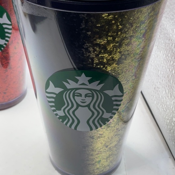 Lot (3) Starbucks Holiday 2020 Grande Sparkly Tumblers White, Gold, & Red! NWT! - Picture 3 of 5